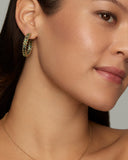Hoops with Oval Shaped Light Green Tourmaline