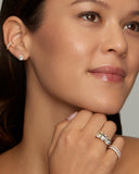 Aquamarine Studs with Diamond Edge
