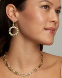 Ombré Circular Earrings with Green Tourmaline and Diamonds