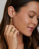 Green Tourmaline, Sphene, and Diamond Drop Earrings