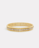 Yellow and White Gold Diamond Bracelet with Beaded Edge
