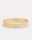 Five Row Hinged Bangle with Diamonds