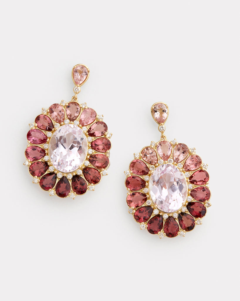 Ombre Floral Oval Earrings