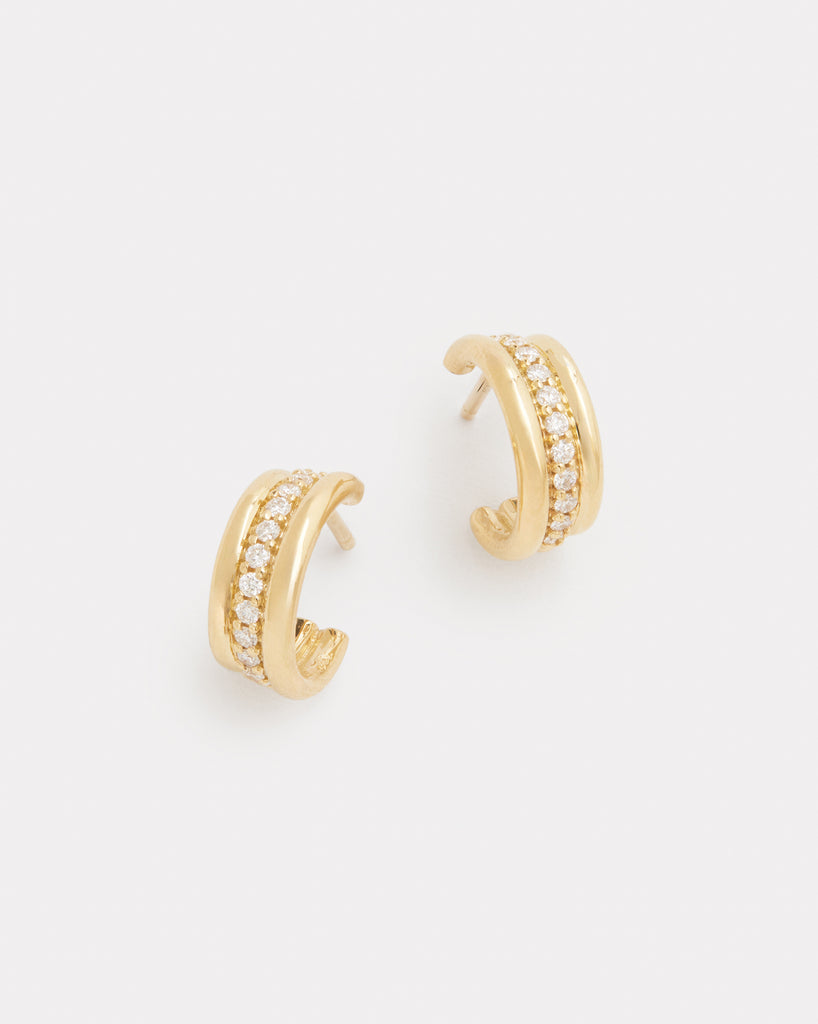 Three Row Diamond Hoops