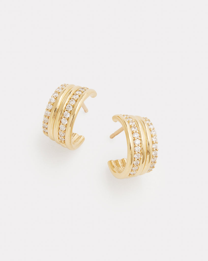 Five Row Diamond Hoops