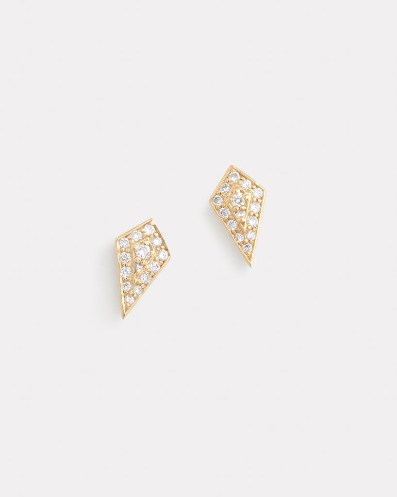 Kite Shape Diamond Stud