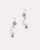 Pearl Drop Earring with Tanzanite