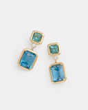 Tourmaline and London Blue Topaz Drop Earrings