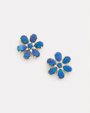 Floral Studs with Opal and Diamonds