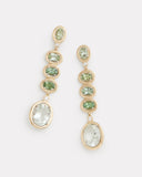 Ombré Earrings with Tourmaline, Green Amethyst and Diamonds