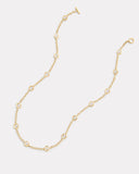 Yellow and White Gold Round Edge Diamond Necklace with Toggle Clasp