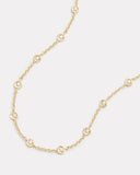 Yellow and White Gold Round Edge Diamond Necklace with Toggle Clasp