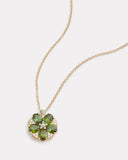 Floral Necklace with Green Tourmaline, Green Sapphire, and Diamonds