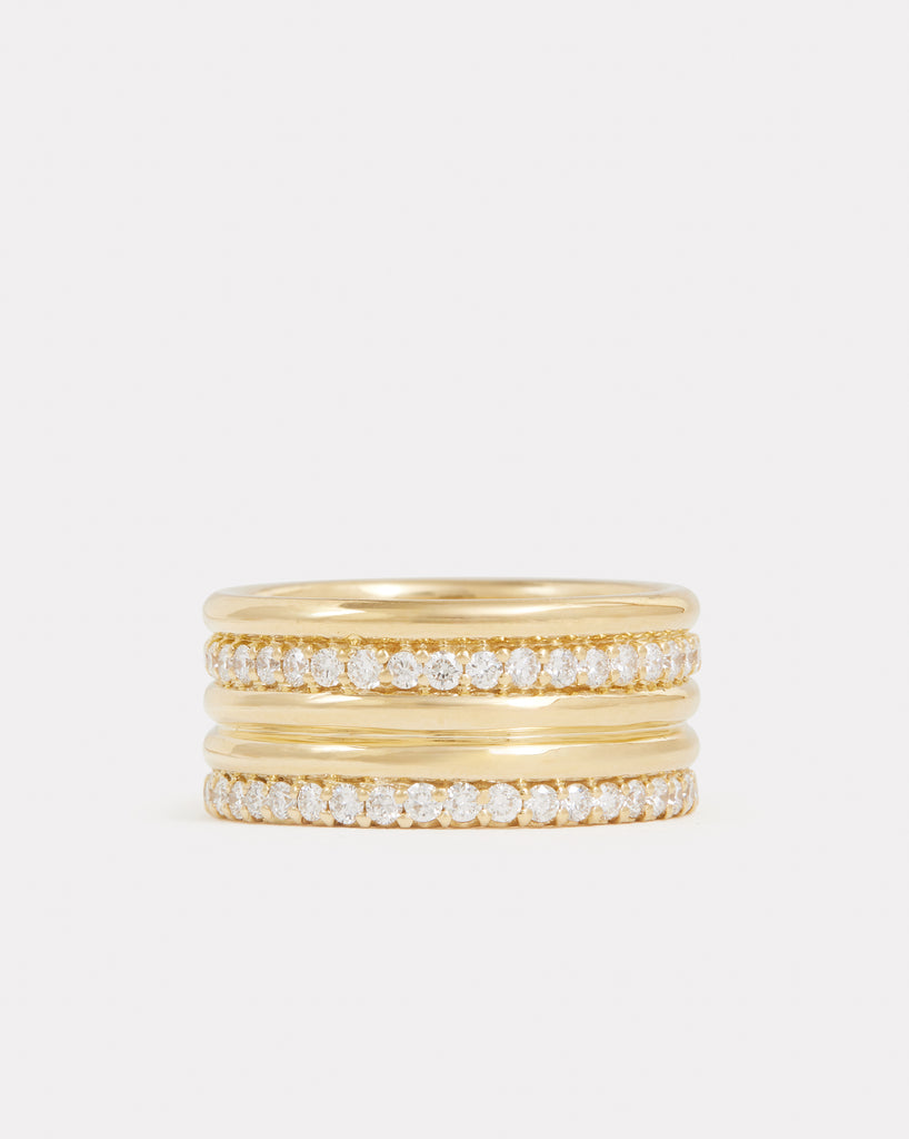 Five Row Band with Diamonds