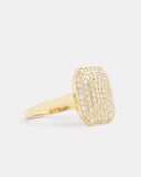 Emerald Shape Ring with Diamonds