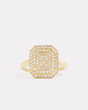 Emerald Shape Ring with Diamonds
