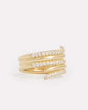 Gold and Diamond Script Ring