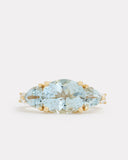 Oval and Trillion Ring with Aquamarine and Diamonds