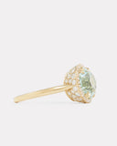 Aquamarine Oval Ring with Diamonds