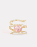 Script Ring with Light Pink Tourmaline and Diamonds