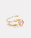 Script Ring with Light Pink Tourmaline and Diamonds
