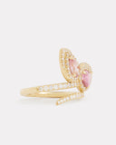 Script Petal Ring with Pink Tourmaline and Diamonds