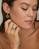 Green Sapphire and Diamond Edged Green Tourmaline Ring