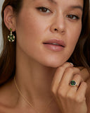 Green Tourmaline Oval Ring with Diamonds