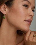 Green Tourmaline, Tsavorite, and Diamond Drop Earring