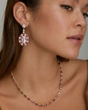 Pink Tourmaline Oval Necklace with Diamonds