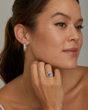 Mosaic Hoop with Aquamarine and Diamonds