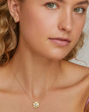 Flower Necklace with Aquamarine