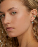 Classic Petite Diamond Hoop with Emerald Drop