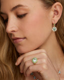 Aquamarine and Tsavorite Flower Drop Earring