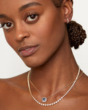 Sapphire Necklace with Diamond Edge