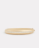 Domed Hinged Bangle with Diamonds