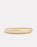 Domed Hinged Bangle with Diamonds