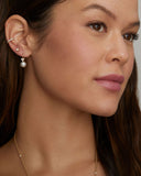 Diamond Cluster Drop Earring with Pearls