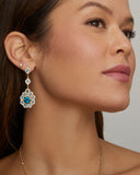 Aquamarine, London Blue Topaz, and Diamond Triple Drop Earring