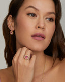 Kunzite and Pink Tourmaline Oval Ring with Diamonds