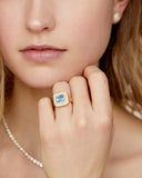 Aquamarine Ring with Diamonds