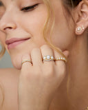 Diamond Edge Pearl Ring