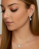 White Topaz and Diamond Drop Earring