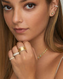 Three Row Diamond Band with Blackened Edge
