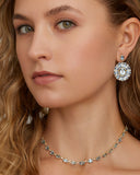 Aquamarine Oval Earrings with Diamonds