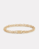 Round Link Chain Bracelet with Diamond Edged Clasp