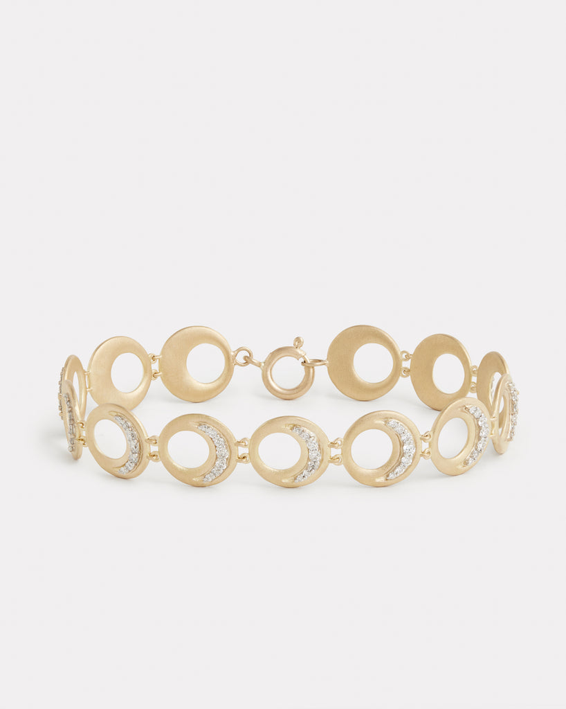 Crescent Bracelet with Diamonds