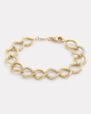 Aladdin Alternating Diamond and Gold Link Bracelet