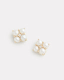 Pearl and Diamond Cluster Stud