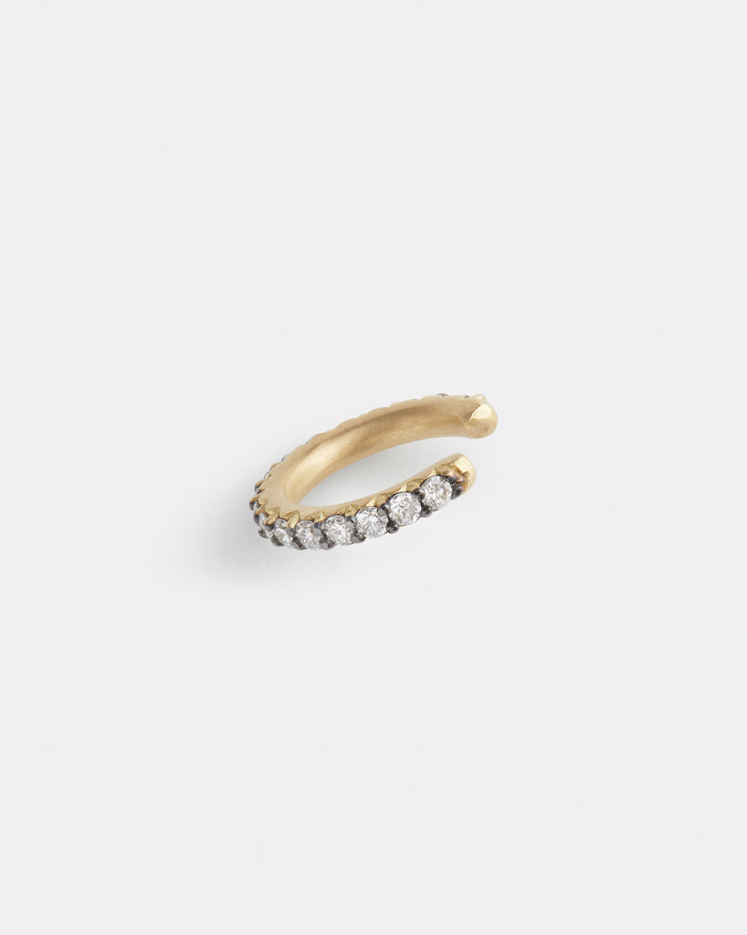 Thin Blackened Diamond Ear Cuff